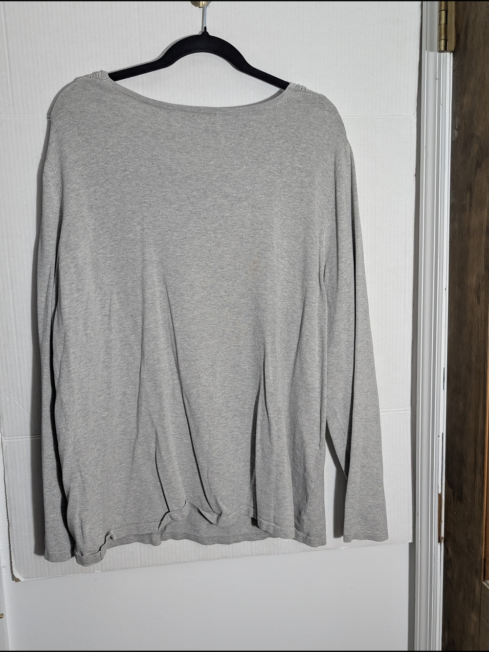 Karen Scott Heather Gray Long Sleeve Crewneck Top - Women's Size 2X